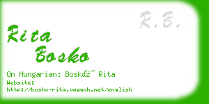 rita bosko business card